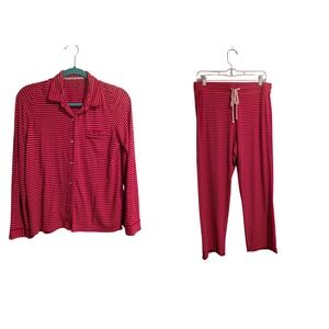 Vineyard Vines Pajama Set Womens Small Red Striped Modal Long Sleeve‎ 2 Piece